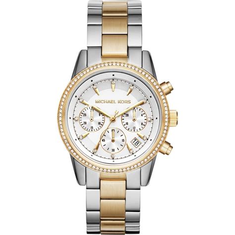 michael kors watch rotating face|Michael Kors two tone watch.